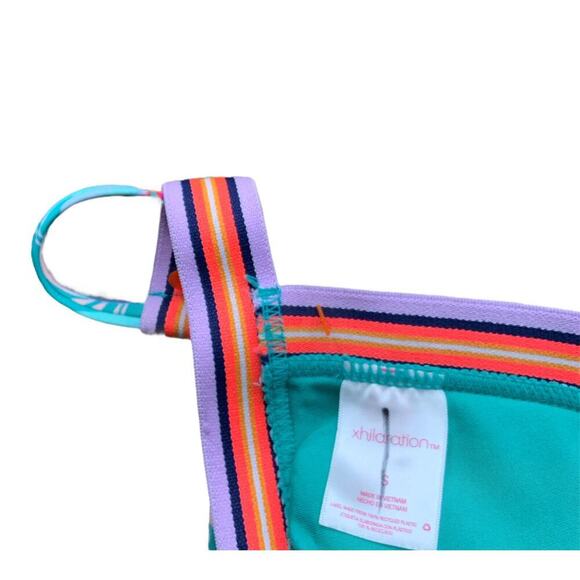 Xhilaration Bikini Top Junior Multicolor Striped Tropical Bralette Size Small - Picture 6 of 8